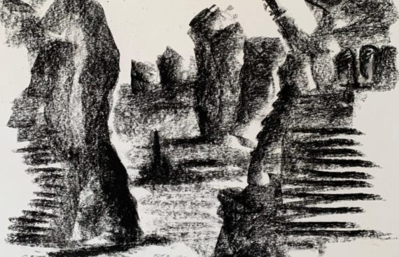 Megalithe 06 _ Kohle _ 0.60 x 0.40